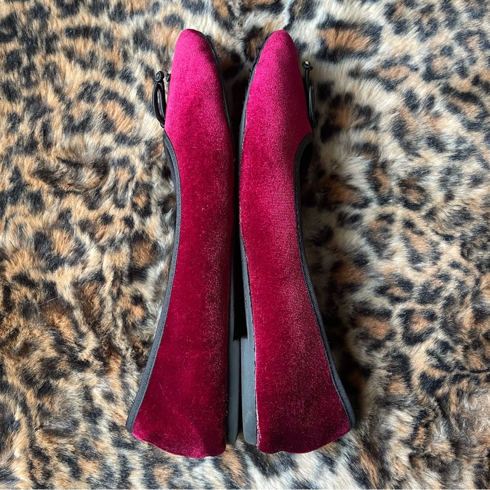 CLEARANCE πΉ Demonia Velvet Ballet Flats Wine Cranberry color 7 - Picture 2 of 10